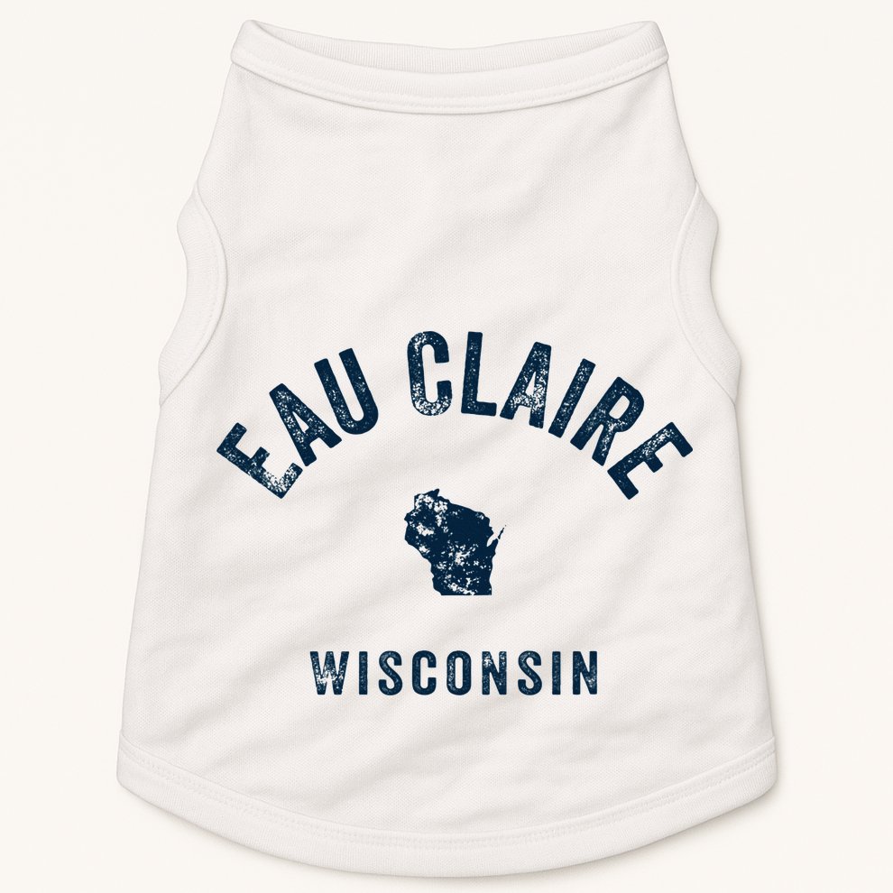 Eau Claire Wisconsin Wi Vintage 70s Sports Design Doggie Tank