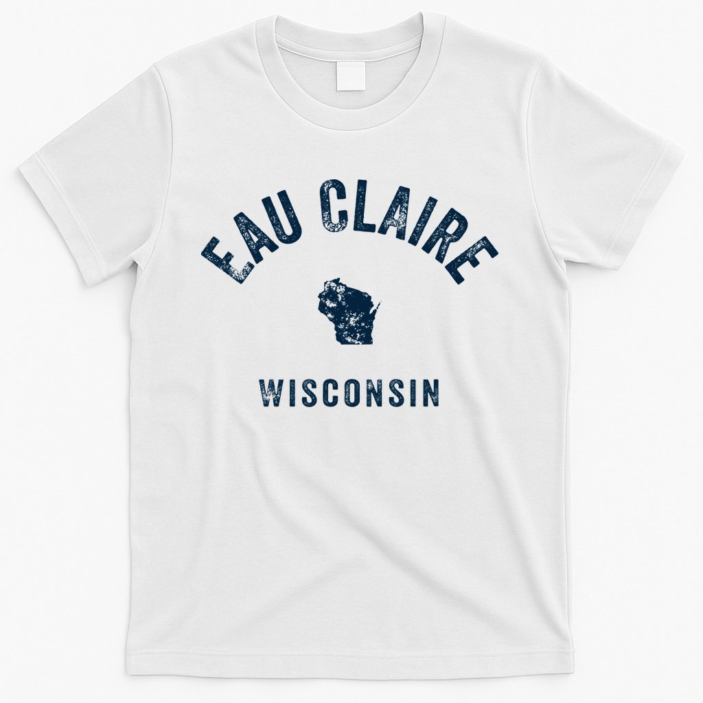 Eau Claire Wisconsin Wi Vintage 70s Sports Design T-Shirt