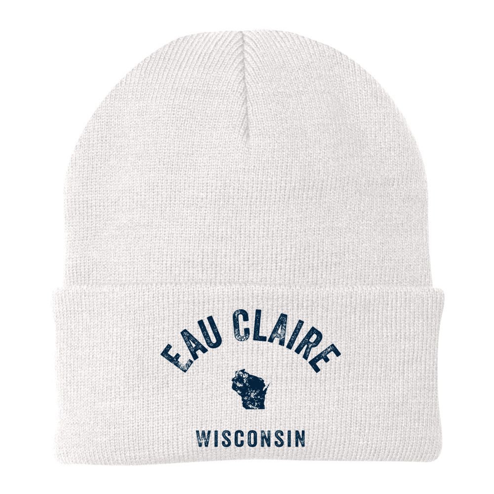 Eau Claire Wisconsin Wi Vintage 70s Sports Design Beanie