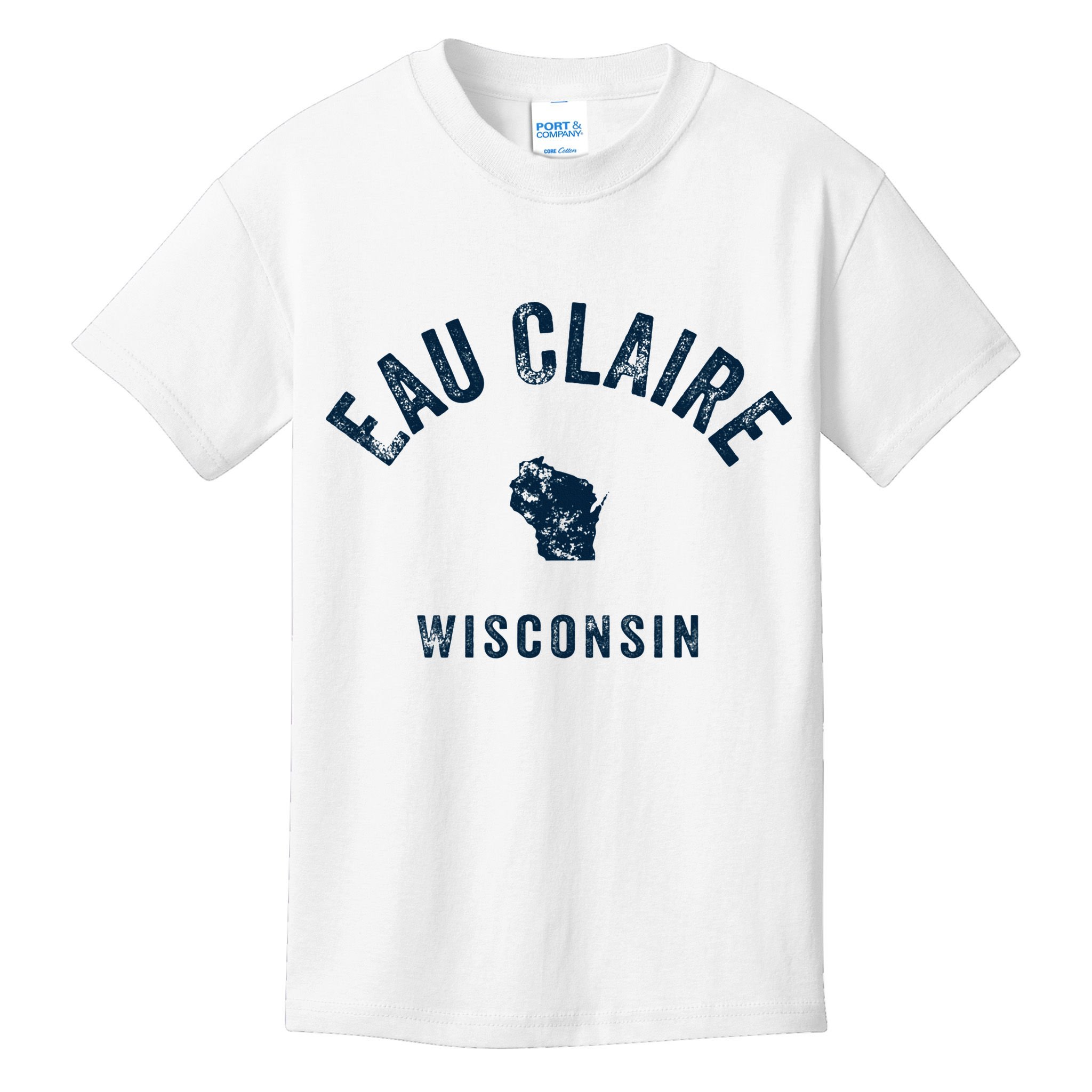 Eau Claire Wisconsin Wi Vintage 70s Sports Design Kids T-Shirt