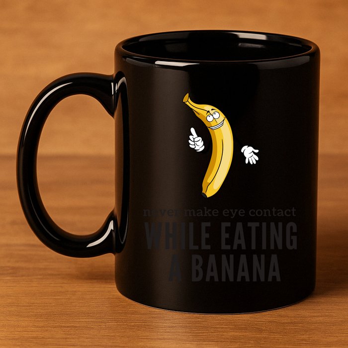 Eye Contacts While Eating A Banana Adult Humor Dirty Jokes 11oz C Handle Ceramic Mug