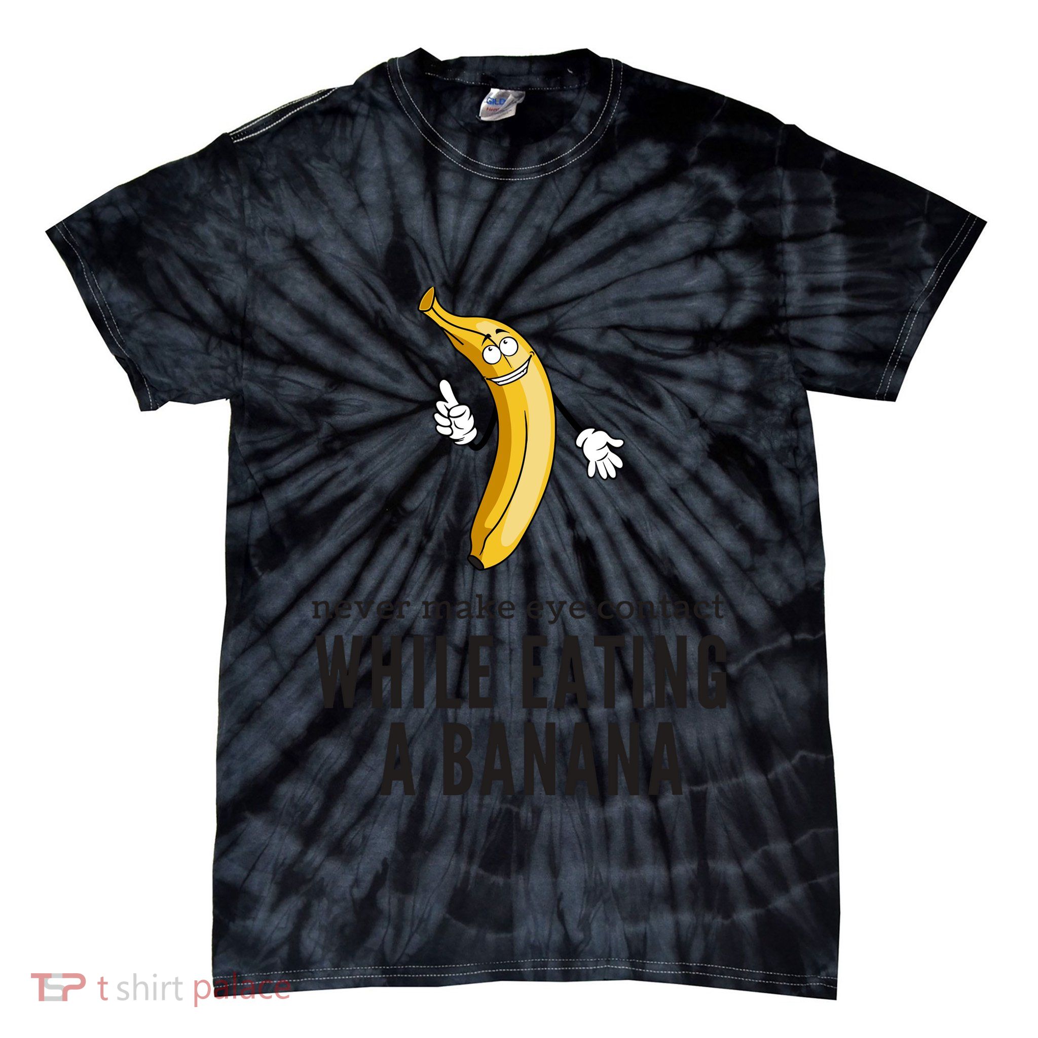 Eye Contacts While Eating A Banana Adult Humor Dirty Jokes Tie-Dye T-Shirt