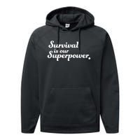 Eitan Chitayat Wearing Survival Is Our Superpower Performance Fleece Hoodie