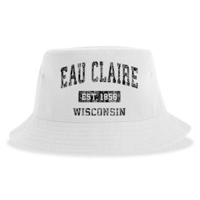 Eau Claire Wisconsin Wi Vintage Sports Design Sustainable Bucket Hat