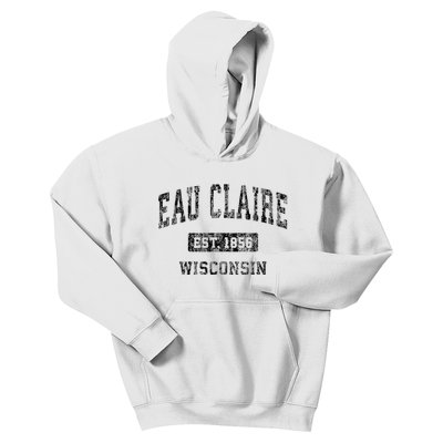 Eau Claire Wisconsin Wi Vintage Sports Design Kids Hoodie