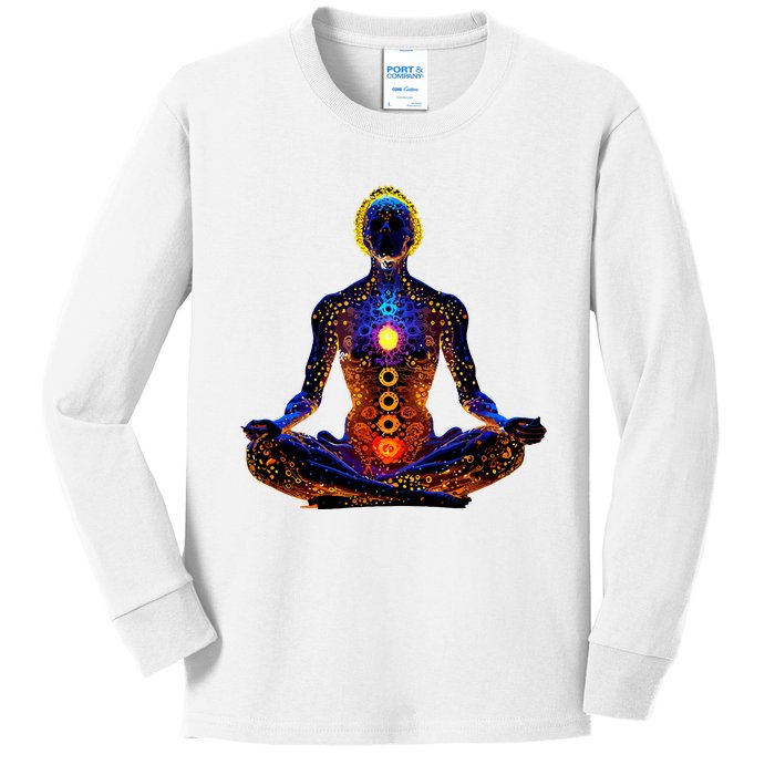 Energy Chakra Yoga Meditation Spiritual Kids Long Sleeve Shirt