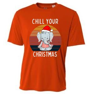 Elephant Christmas Yoga Namaste Chill Saying Gift Idea Gift Cooling Performance Crew T-Shirt