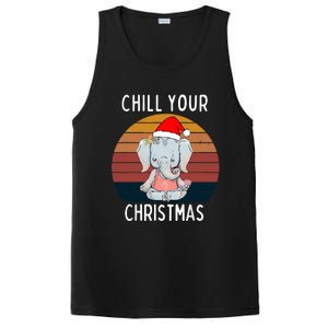 Elephant Christmas Yoga Namaste Chill Saying Gift Idea Gift PosiCharge Competitor Tank