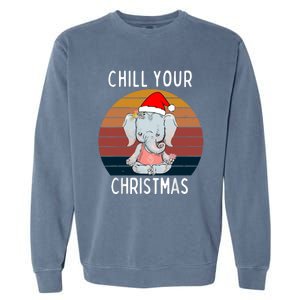 Elephant Christmas Yoga Namaste Chill Saying Gift Idea Gift Garment-Dyed Sweatshirt