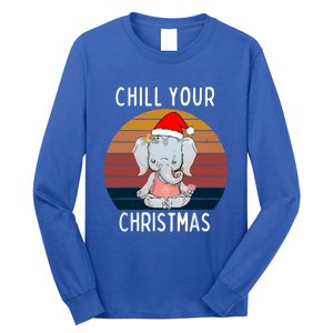 Elephant Christmas Yoga Namaste Chill Saying Gift Idea Gift Long Sleeve Shirt