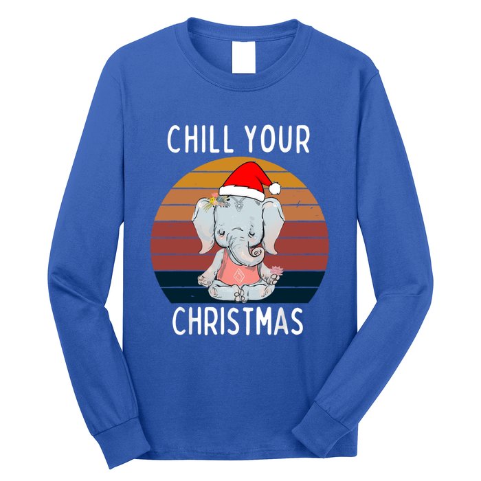 Elephant Christmas Yoga Namaste Chill Saying Gift Idea Gift Long Sleeve Shirt