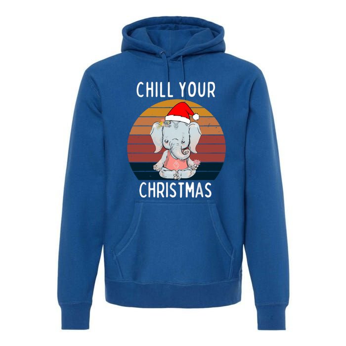 Elephant Christmas Yoga Namaste Chill Saying Gift Idea Gift Premium Hoodie