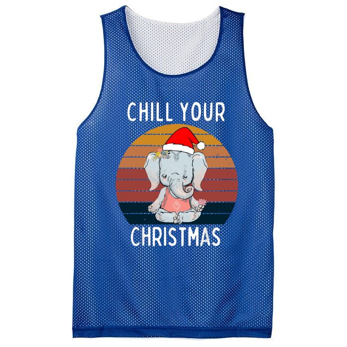 Elephant Christmas Yoga Namaste Chill Saying Gift Idea Gift Mesh Reversible Basketball Jersey Tank