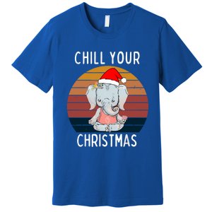 Elephant Christmas Yoga Namaste Chill Saying Gift Idea Gift Premium T-Shirt