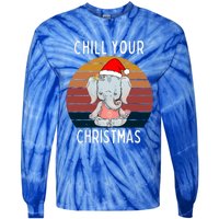 Elephant Christmas Yoga Namaste Chill Saying Gift Idea Gift Tie-Dye Long Sleeve Shirt