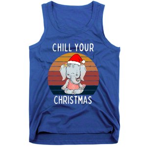 Elephant Christmas Yoga Namaste Chill Saying Gift Idea Gift Tank Top