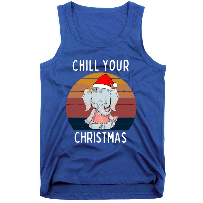 Elephant Christmas Yoga Namaste Chill Saying Gift Idea Gift Tank Top