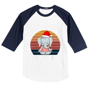 Elephant Christmas Yoga Namaste Chill Saying Gift Idea Gift Baseball Sleeve Shirt