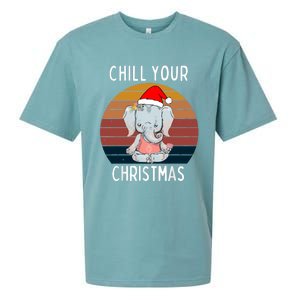 Elephant Christmas Yoga Namaste Chill Saying Gift Idea Gift Sueded Cloud Jersey T-Shirt