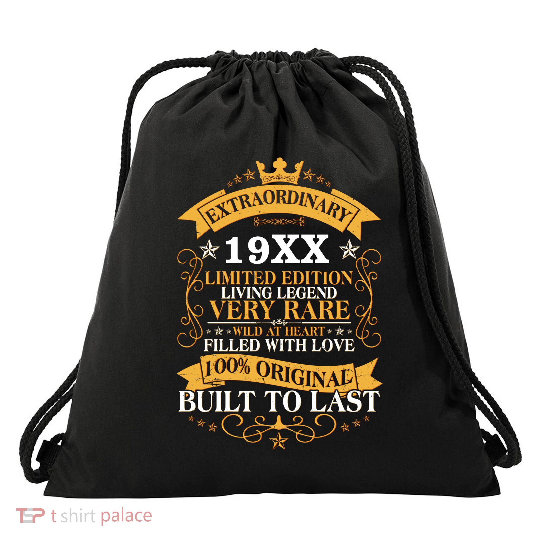 Extraordinary Custom Year Limited Edition Built To Last Personalize Birthday Drawstring Bag