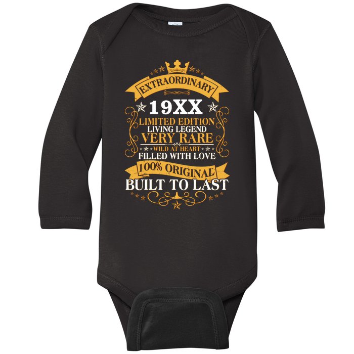 Extraordinary Custom Year Limited Edition Built To Last Personalize Birthday Baby Long Sleeve Bodysuit