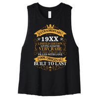 Extraordinary Custom Year Limited Edition Built To Last Personalize Birthday Women's Racerback Cropped Tank