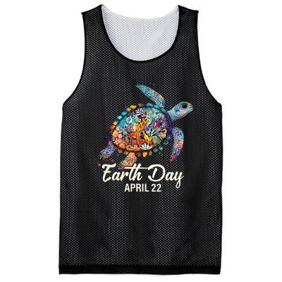 Earth Day 2024 Restore Earth Sea Turtle Art Save The Planet Mesh Reversible Basketball Jersey Tank