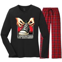 Election Day 2024 I Understand The Assignment Kamala Harris Women's Long Sleeve Flannel Pajama Set 