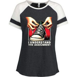 Election Day 2024 I Understand The Assignment Kamala Harris Enza Ladies Jersey Colorblock Tee