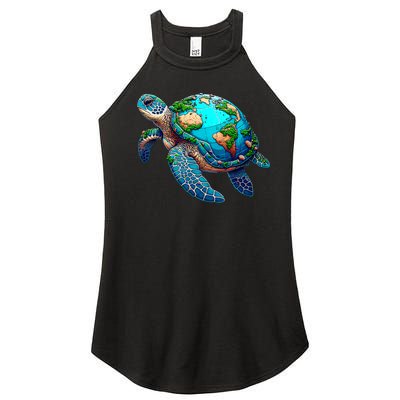 Earth Day 2024 Restore Earth Sea Turtle Art Save The Planet Women’s Perfect Tri Rocker Tank