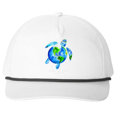 Earth Day 2024 Restore Earth Sea Turtle Art Save The Planet Gift Snapback Five-Panel Rope Hat