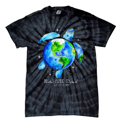 Earth Day 2024 Restore Earth Sea Turtle Art Save The Planet Gift Tie-Dye T-Shirt