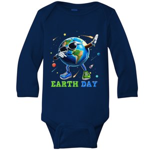 Earth Day 2024 Funny Earth Day Dab Baby Long Sleeve Bodysuit