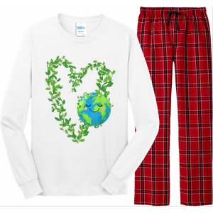 Earth Day 2024 Heart Earth Day Long Sleeve Pajama Set