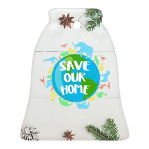 Earth Day 2023 Environmental Nature Planet Ceramic Bell Ornament