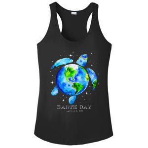 Earth Day 2024 Restore Earth Sea Turtle Art Save The Planet Ladies PosiCharge Competitor Racerback Tank