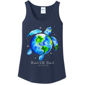 Earth Day 2024 Restore Earth Sea Turtle Art Save The Planet Ladies Essential Tank