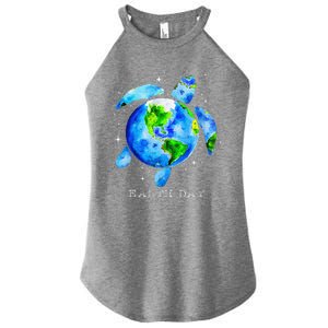 Earth Day 2024 Restore Earth Sea Turtle Art Save The Planet Women's Perfect Tri Rocker Tank