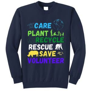 Earth Day 2023 Save Bees Rescue Animals Plant Trees Recycle Tall Sweatshirt