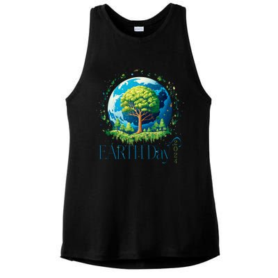 Earth Day 2024 Environmental International Awareness Ladies PosiCharge Tri-Blend Wicking Tank