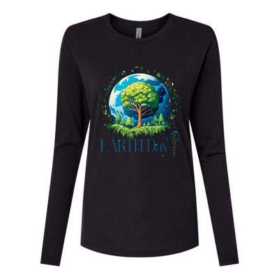 Earth Day 2024 Environmental International Awareness Womens Cotton Relaxed Long Sleeve T-Shirt