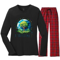 Earth Day 2024 Environmental International Awareness Women's Long Sleeve Flannel Pajama Set 