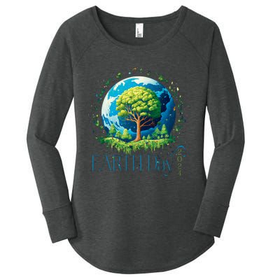 Earth Day 2024 Environmental International Awareness Women's Perfect Tri Tunic Long Sleeve Shirt