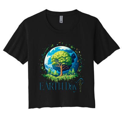 Earth Day 2024 Environmental International Awareness Women's Crop Top Tee