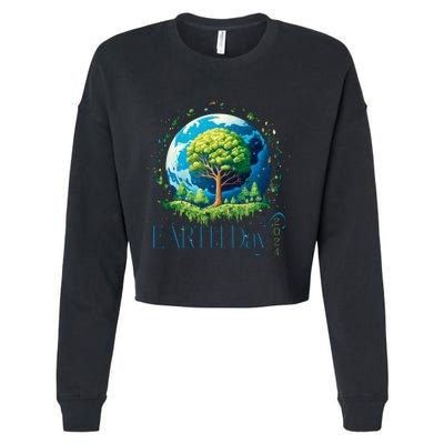 Earth Day 2024 Environmental International Awareness Cropped Pullover Crew