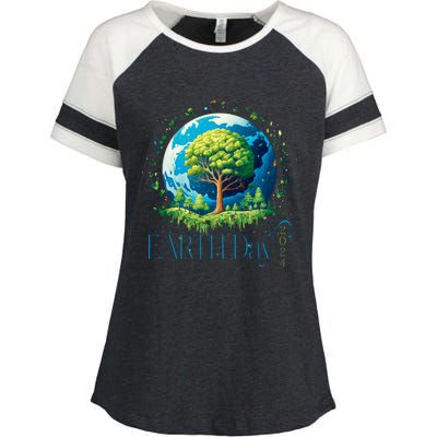 Earth Day 2024 Environmental International Awareness Enza Ladies Jersey Colorblock Tee