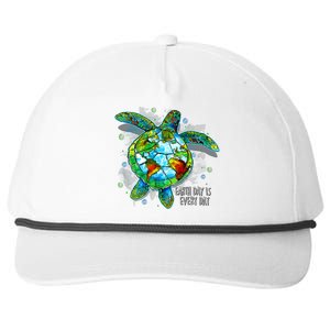 Earth Day 2024 Restore Recycle Sea Turtle Save The Planet Snapback Five-Panel Rope Hat