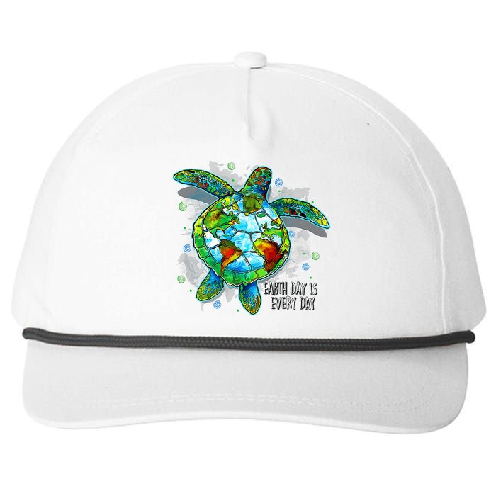 Earth Day 2024 Restore Recycle Sea Turtle Save The Planet Snapback Five-Panel Rope Hat