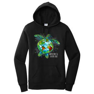 Earth Day 2024 Restore Recycle Sea Turtle Save The Planet Women's Pullover Hoodie