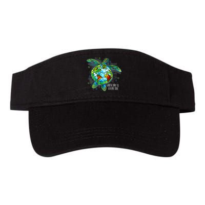 Earth Day 2024 Restore Recycle Sea Turtle Save The Planet Valucap Bio-Washed Visor